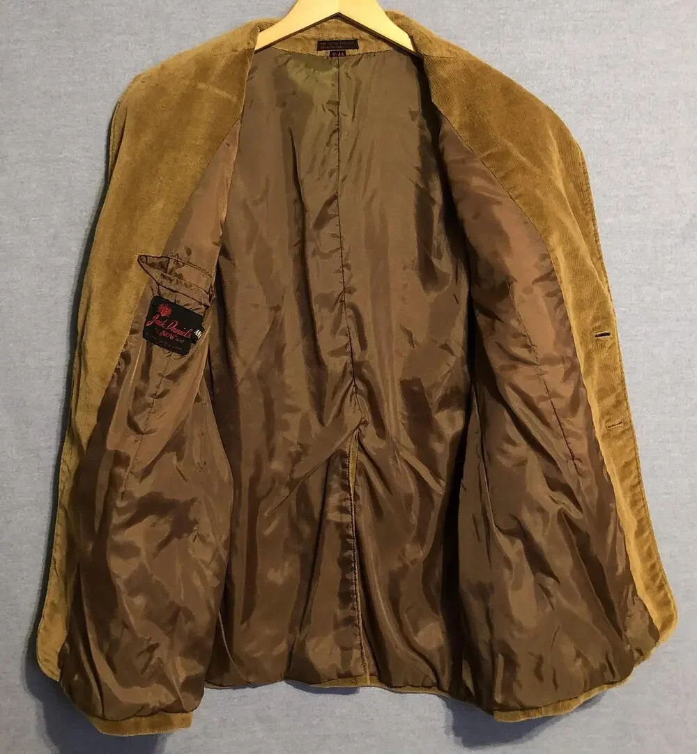 Vintage Jack Daniels Sport Coat Blazer Mens 44 Brown Corduroy Japan Now Jacket